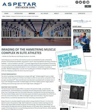 Aspetar sports medicine journal showing Dr. Koulouris's article